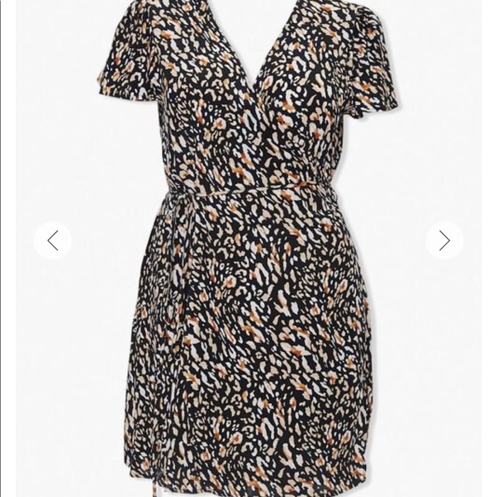 Forever 21 Plus Size Leopard Print Mini Wrap Dress